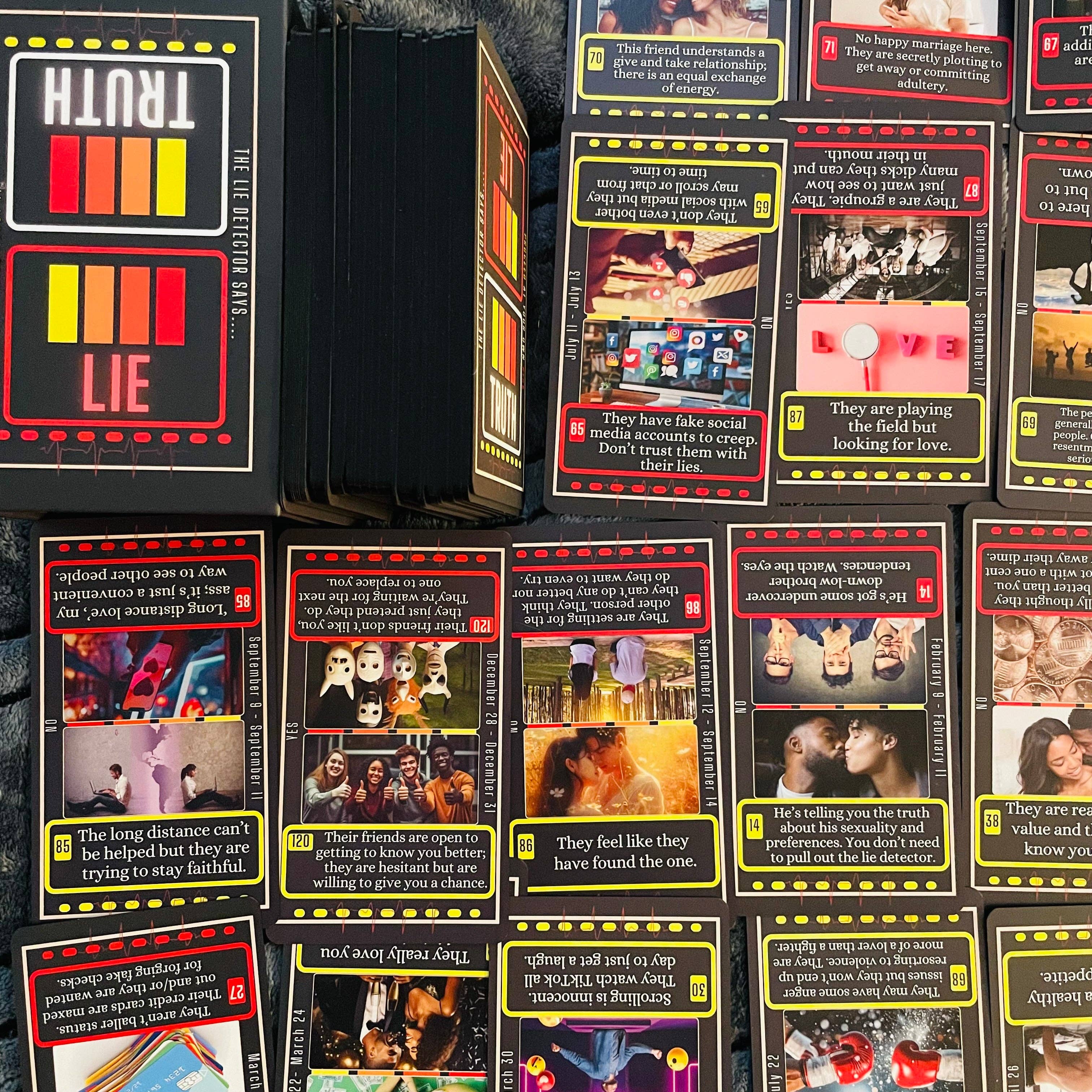 Lie Detector Oracle Deck | Truth or Lie Tarot Cards | 120-Card Intuitive Guidance Deck with Upright & Reversal Meanings