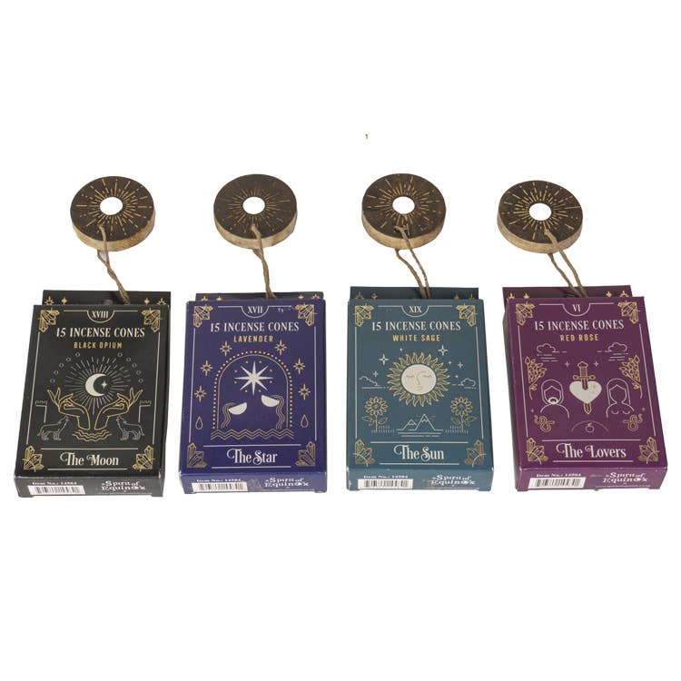 Tarot Incense Cones with Burner | 4 Mystical Scents | Spiritual Ritual & Meditation Incense