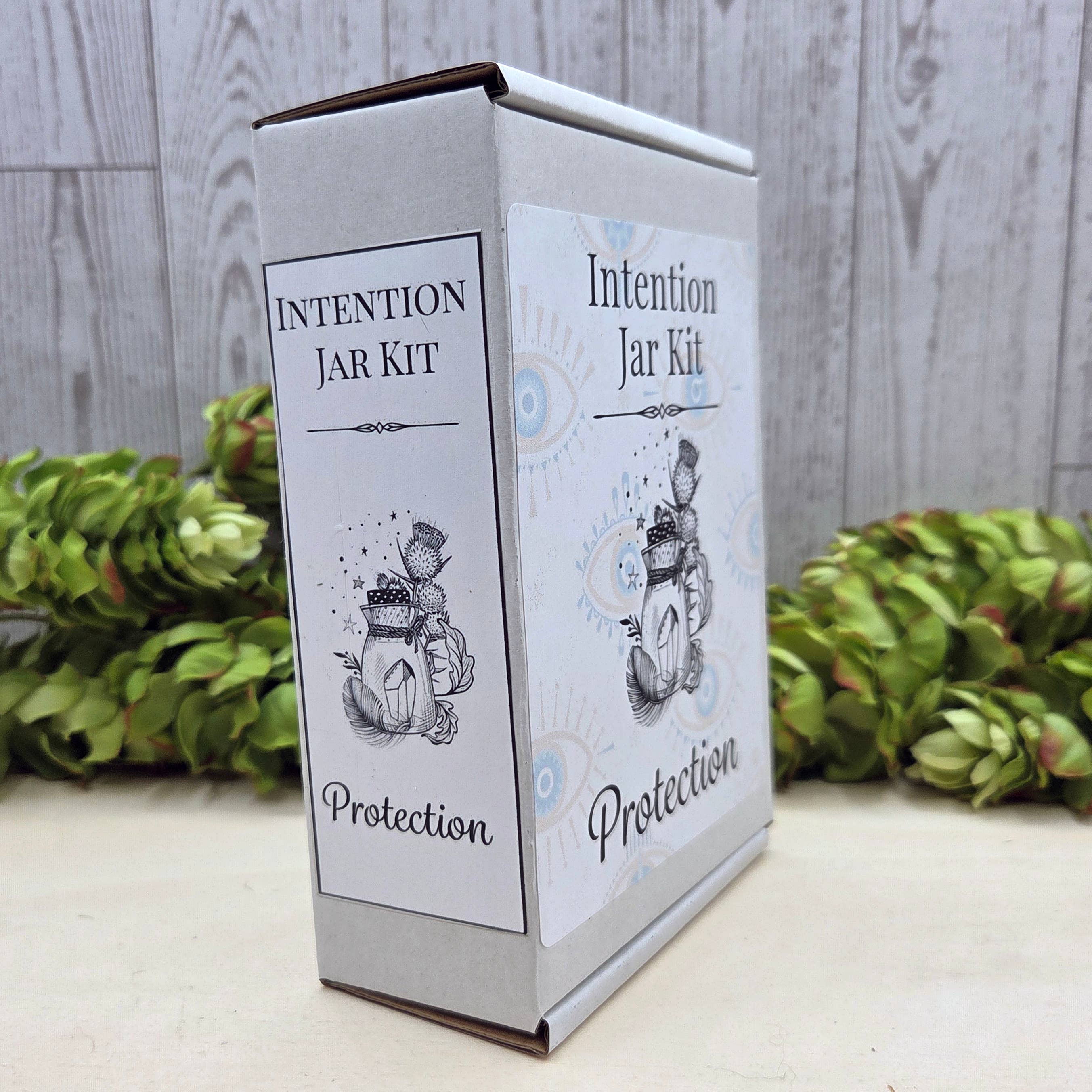 Protection Intention Jar Kit – Spiritual Protection Ritual Set with Crystal, Botanicals & Candle | Beginner-Friendly Apothecary Kit