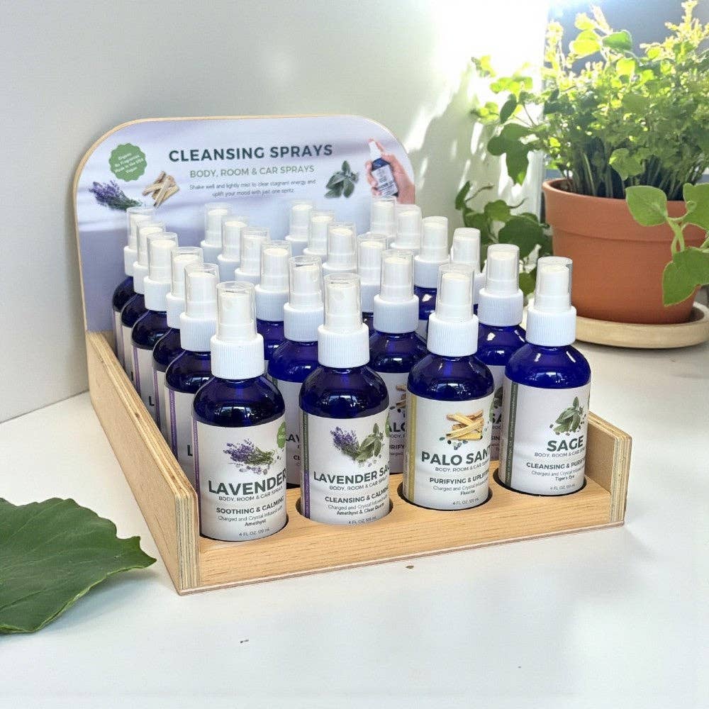 Cleansing Spray – Lavender, Sage, Palo Santo & Lavender Sage | Essential Oil Room, Linen & Body Mist (4 oz)