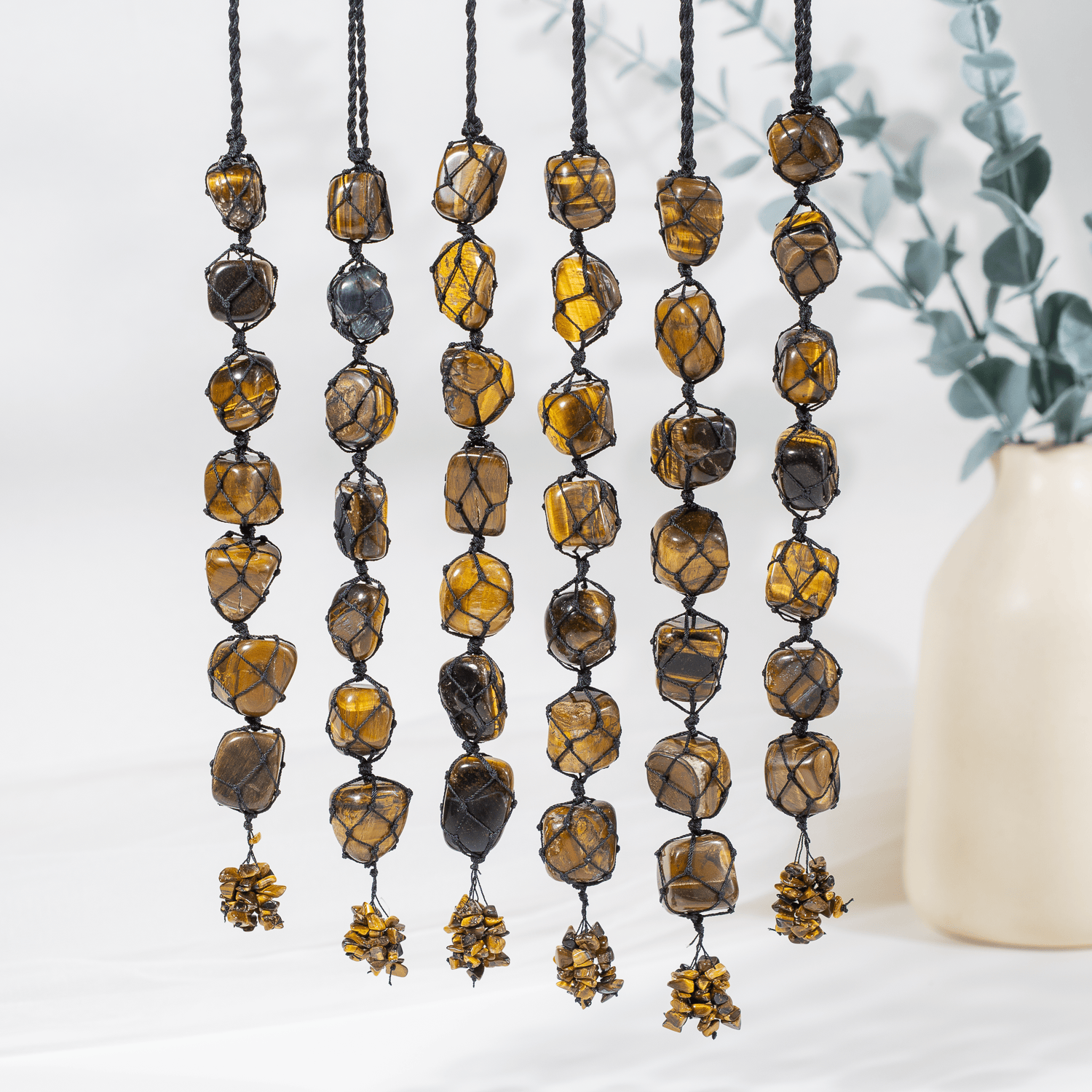 Crystal Car Hanger – 7 Chakra or Tiger's Eye