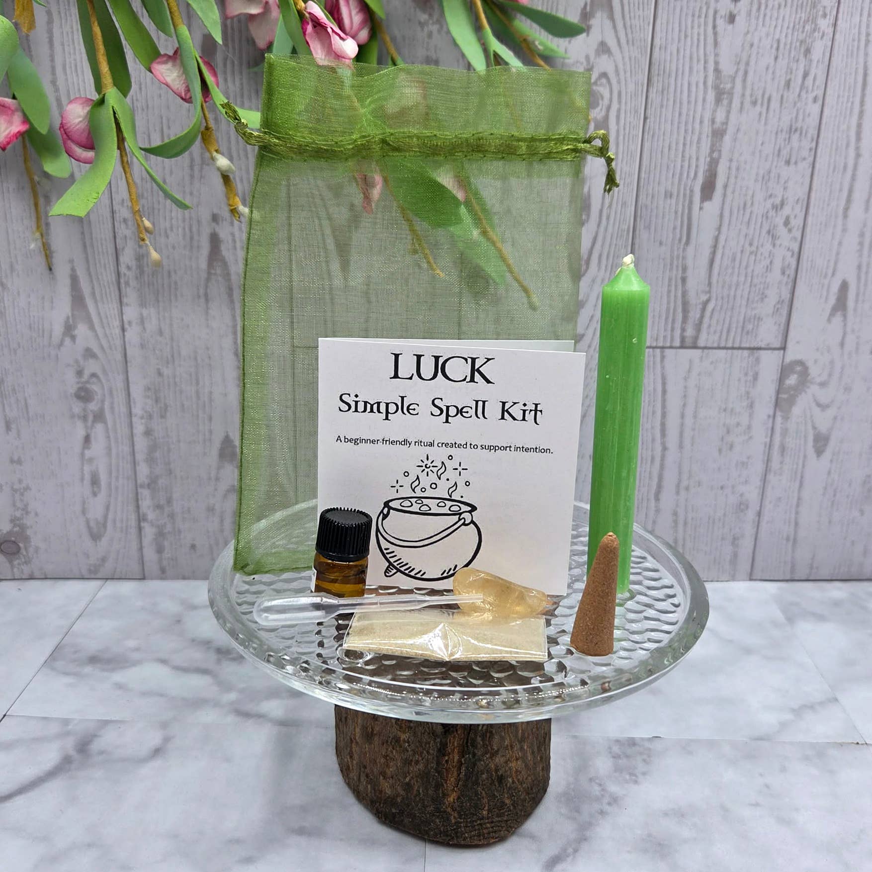 Luck Simple Spell Kit – Beginner Witchcraft Kit for Prosperity, Manifestation & Intention Rituals