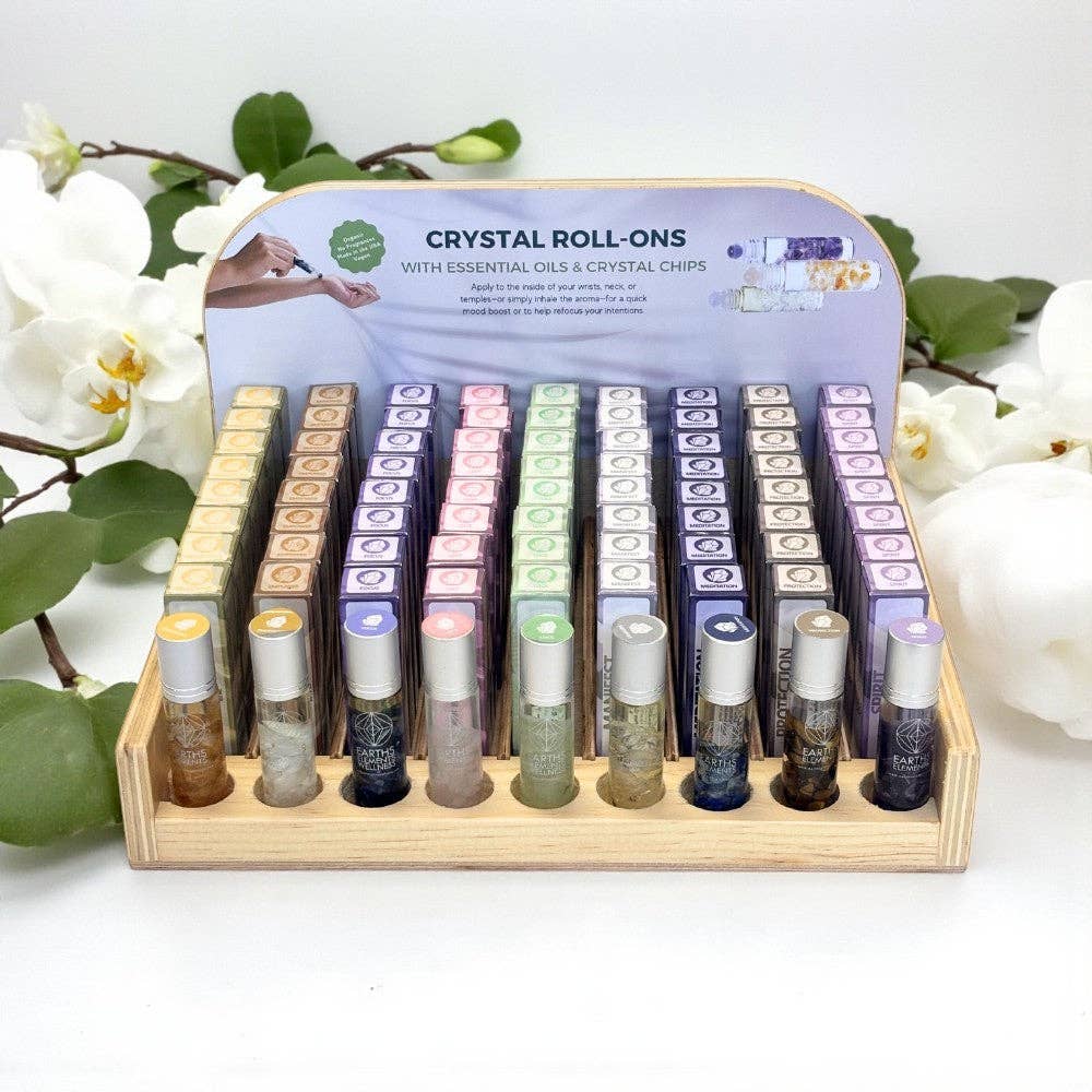 Crystal Essential Oil Roll-On | Organic Blend with Crystal Roller Ball | Intention Oils