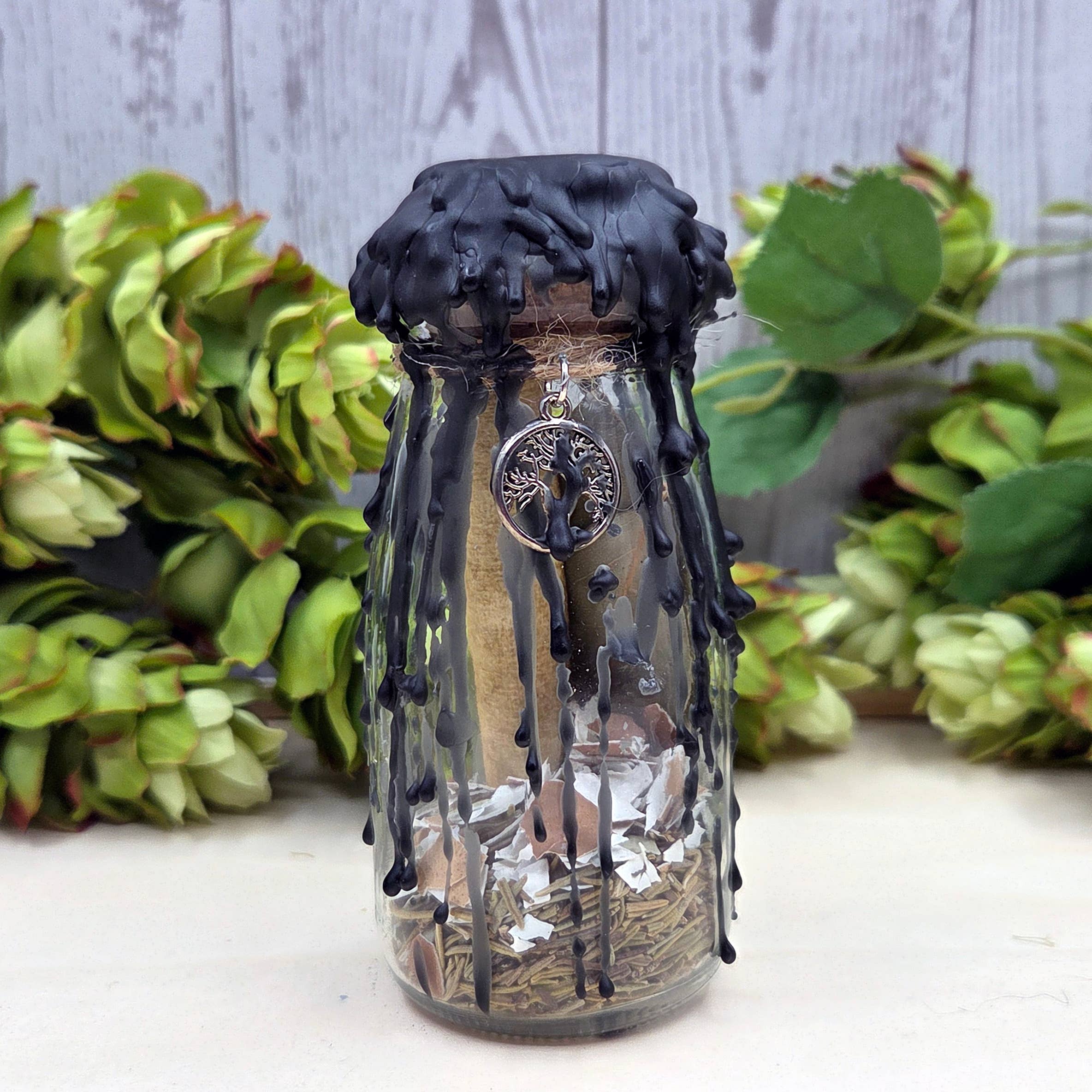 Protection Intention Jar Kit – Spiritual Protection Ritual Set with Crystal, Botanicals & Candle | Beginner-Friendly Apothecary Kit