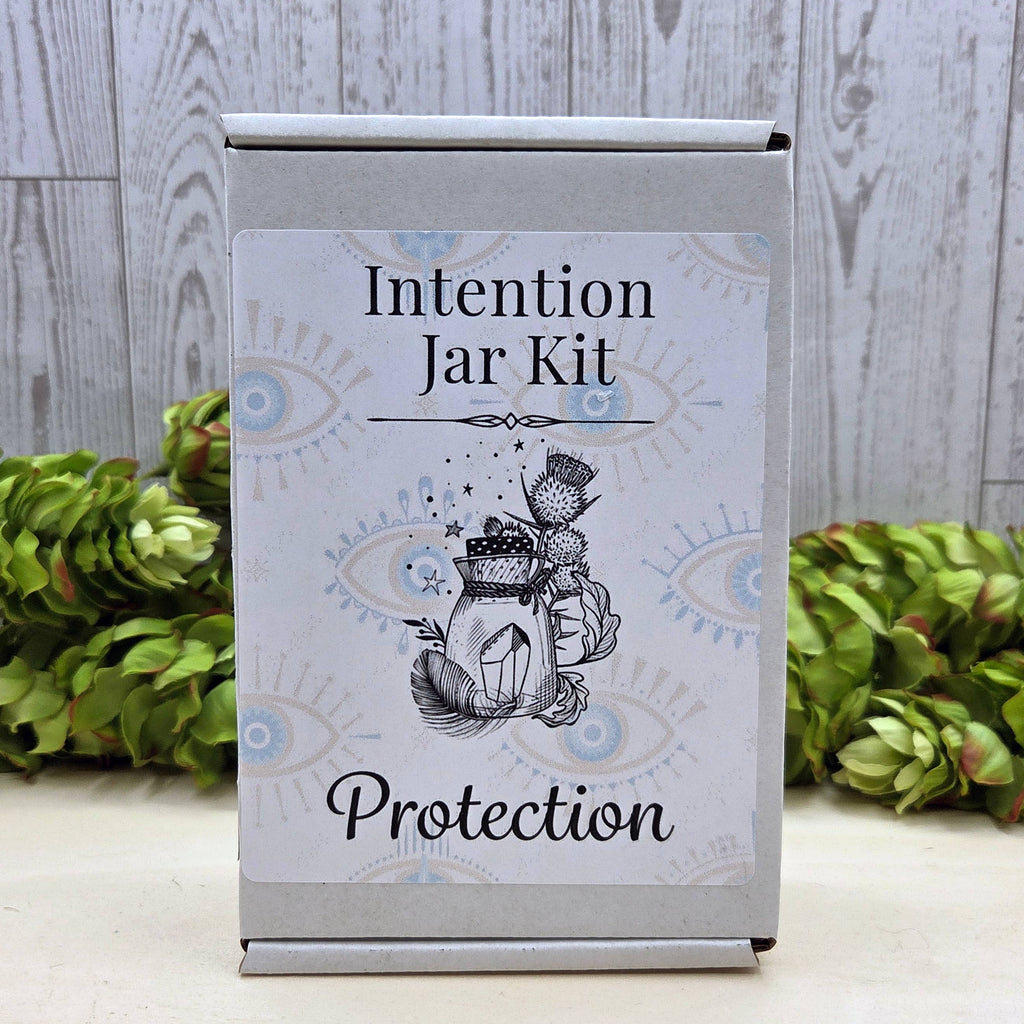 Protection Intention Jar Kit – Spiritual Protection Ritual Set with Crystal, Botanicals & Candle | Beginner-Friendly Apothecary Kit