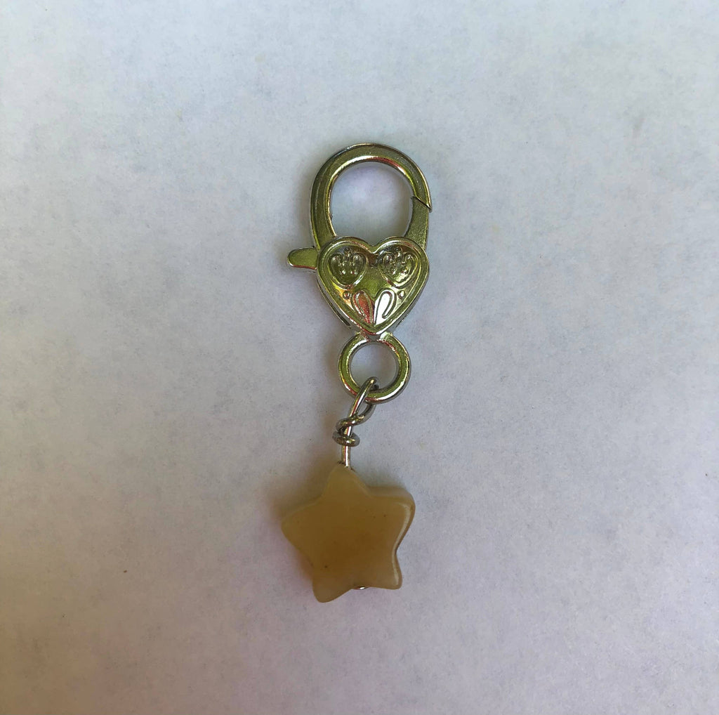 Citrine Star Pet Collar Charm – Yellow Natural Stone Pet Accessory for Dogs & Cats