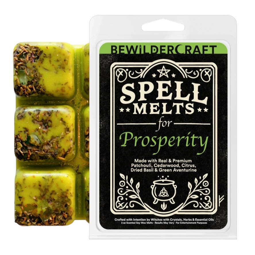 Prosperity Spell Wax Melts – Patchouli, Cedarwood & Green Aventurine