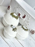 Mini Howlite & Peppermint Bath Bomb with Hemp Seed Oil | Handmade Dye-Free Bath Fizzy