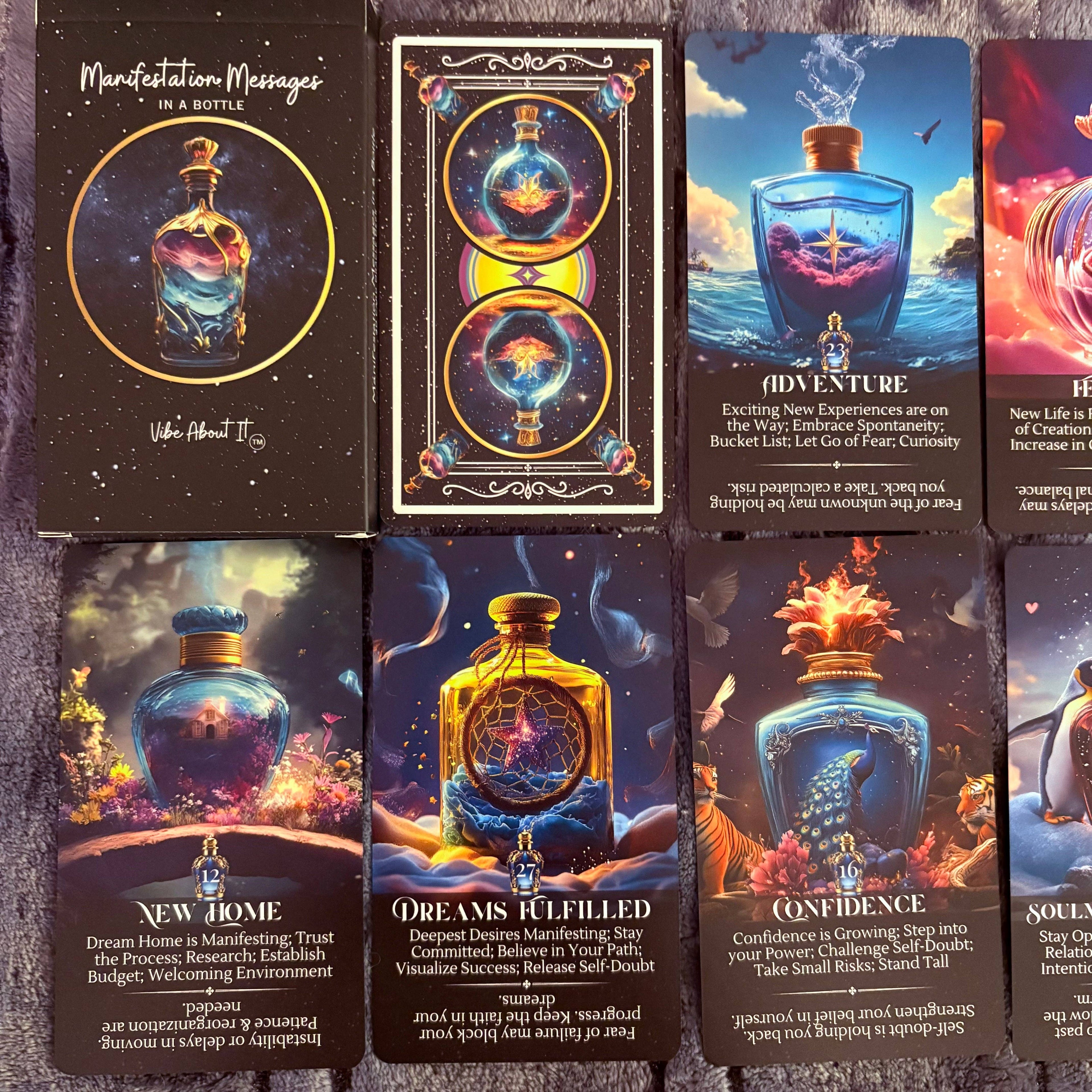 Manifestation Messages in a Bottle Oracle Deck | 40-Card Intuitive Manifestation & Guidance Deck
