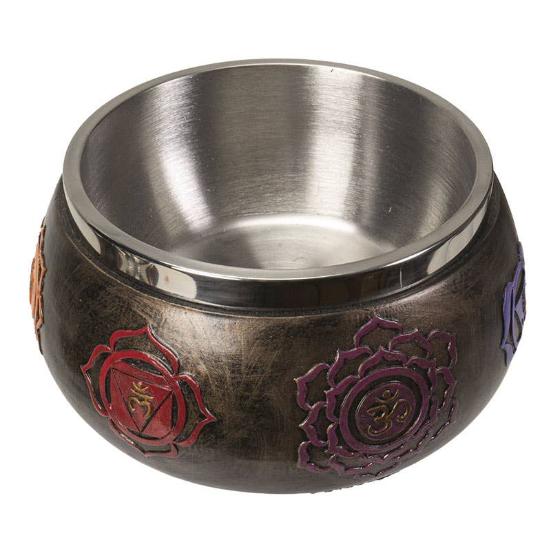 Seven Chakra Ritual Offering Bowl – Smudging & Altar Bowl with Stainless Steel Insert